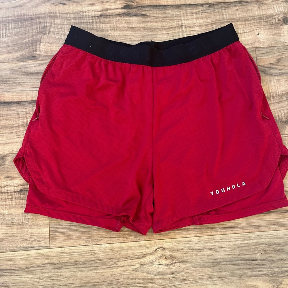 YoungLA Vibrant Red Performance Shorts